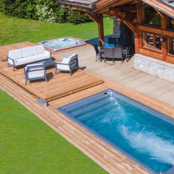Swim Spa Pool mit beweglichem Terrase Idol Spas Rolldeck